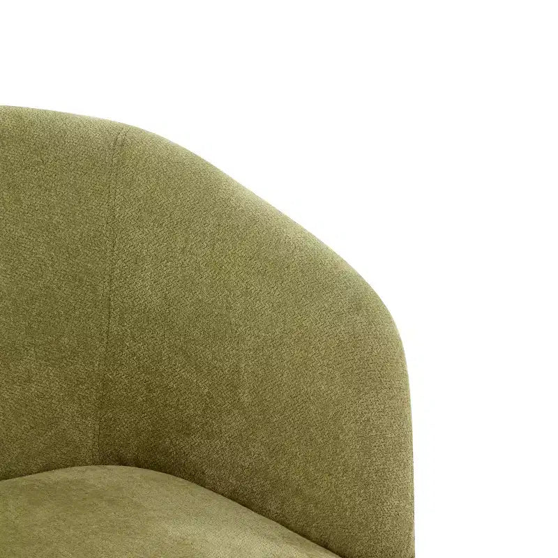 Poltrona moderna con schienale rotondo e gambe in legno, rivestimento in morbido tessuto, per soggiorno o ufficio