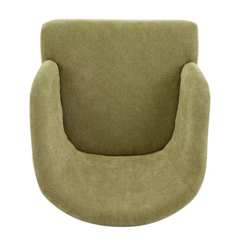 Poltrona moderna con schienale rotondo e gambe in legno, rivestimento in morbido tessuto, per soggiorno o ufficio