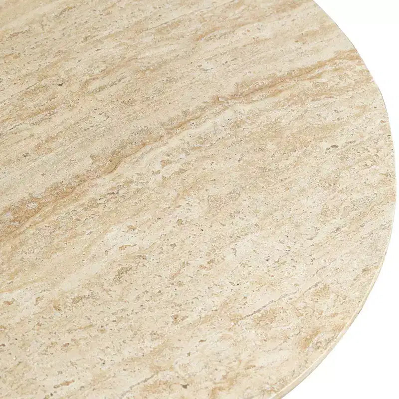 Tavolino da caffè rotondo in pietra ricostituita, tavolino decorativo con piedistallo per interni o esterni, design scolpito con piedini antiscivolo