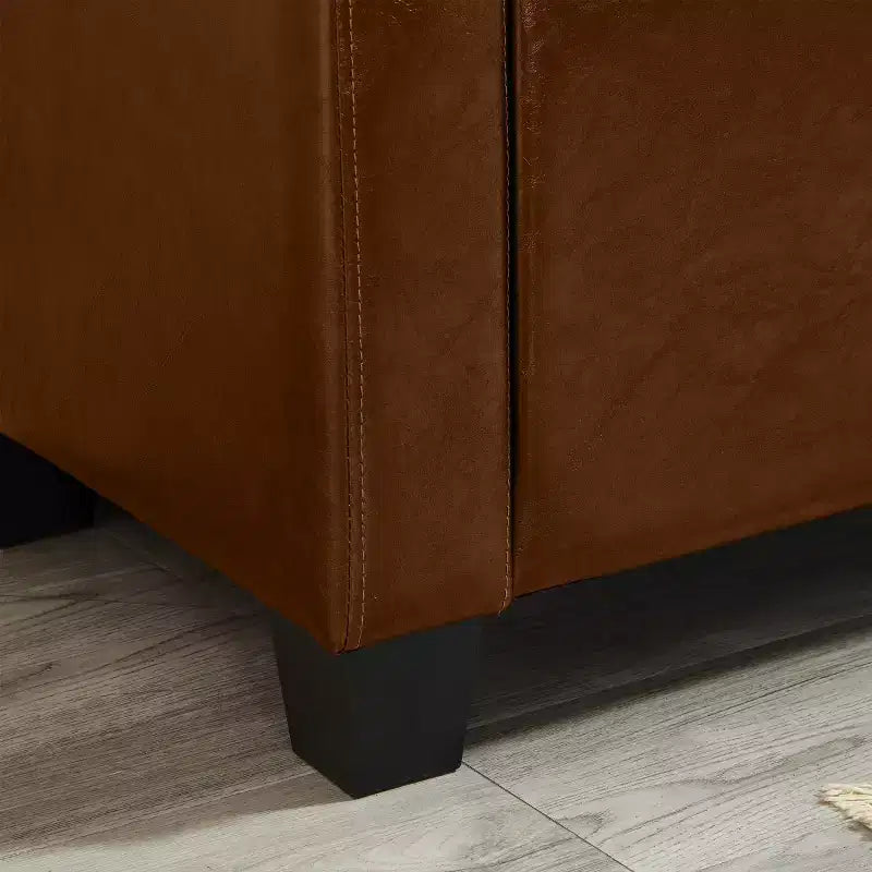Panca contenitore da 48 in similpelle PU moderna con coperchio ribaltabile, panca con contenitore per soggiorno, camera da letto o ingresso