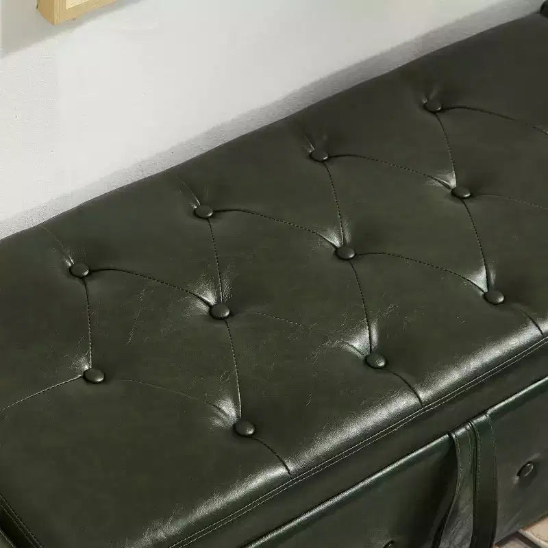 Panca contenitore da 48 in similpelle PU moderna con coperchio ribaltabile, panca con contenitore per soggiorno, camera da letto o ingresso