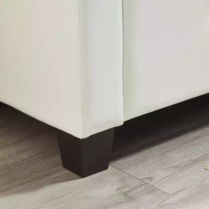 Panca contenitore da 48 in similpelle PU moderna con coperchio ribaltabile, panca con contenitore per soggiorno, camera da letto o ingresso