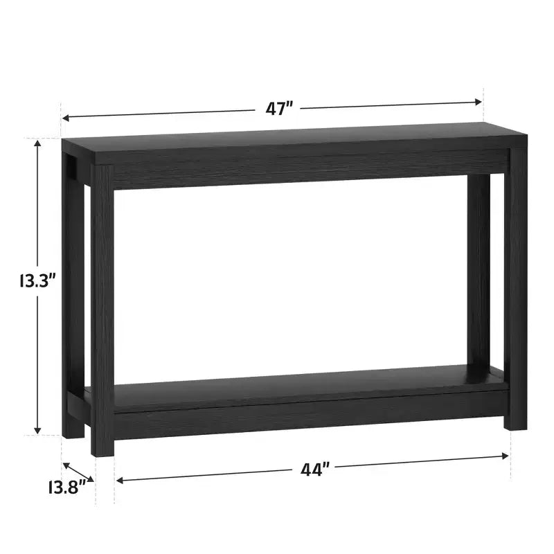 47-In Console Table with Storage Shelf, Narrow Entryway Table Behind Sofa Table