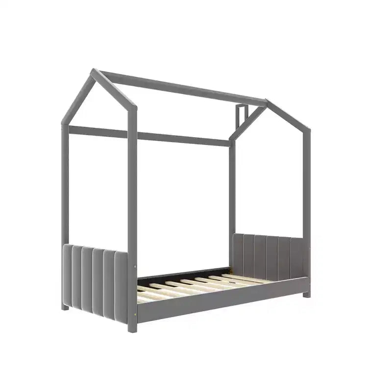 Letto Velvet House per cameretta, grigio
