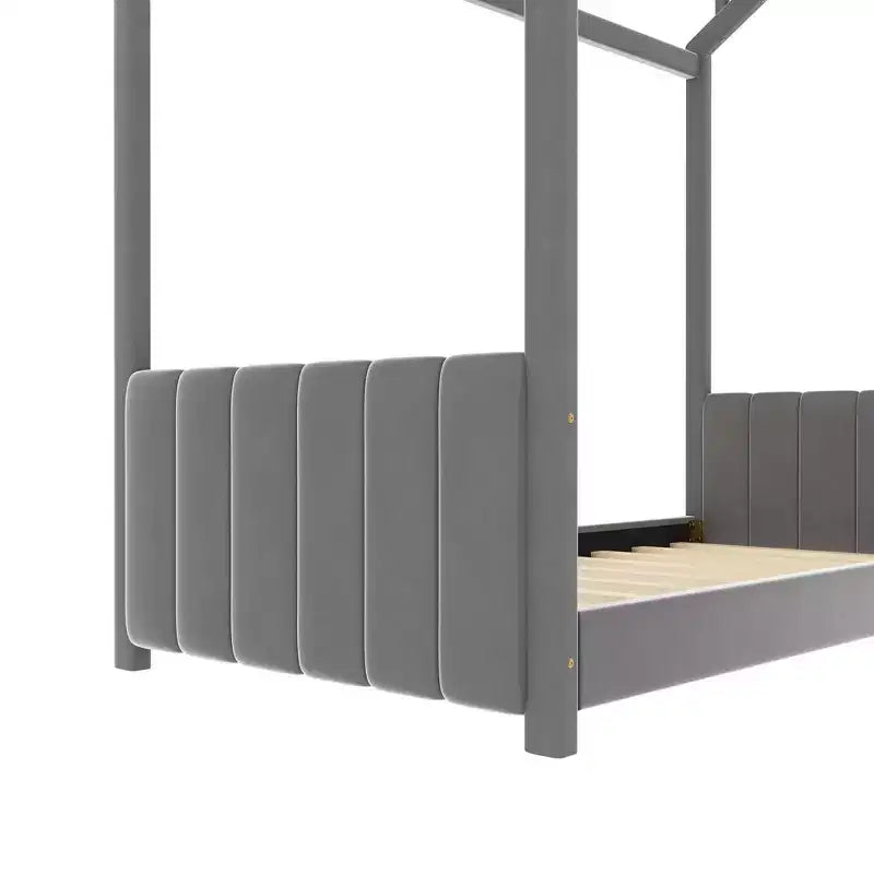Letto Velvet House per cameretta, grigio