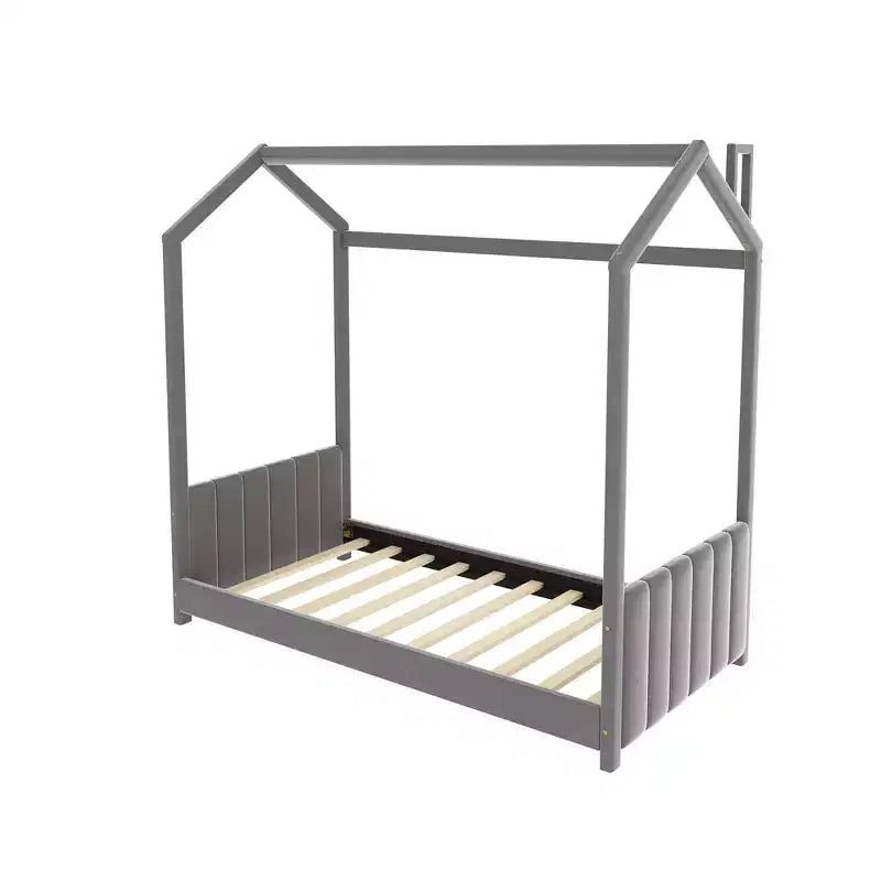 Letto Velvet House per cameretta, grigio