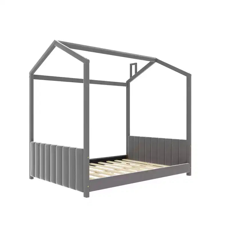 Letto Velvet House per cameretta, grigio