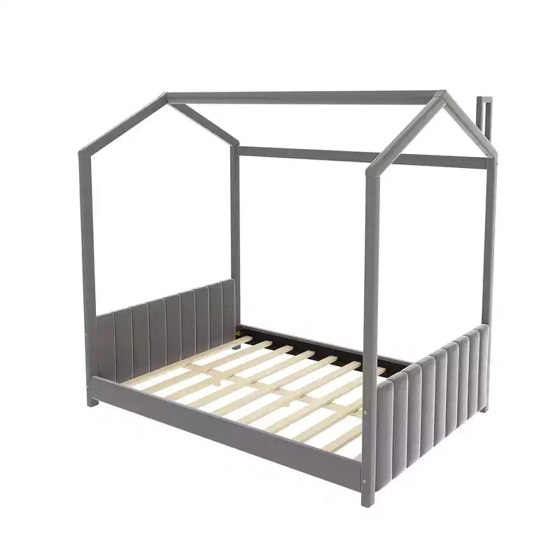 Letto Velvet House per cameretta, grigio