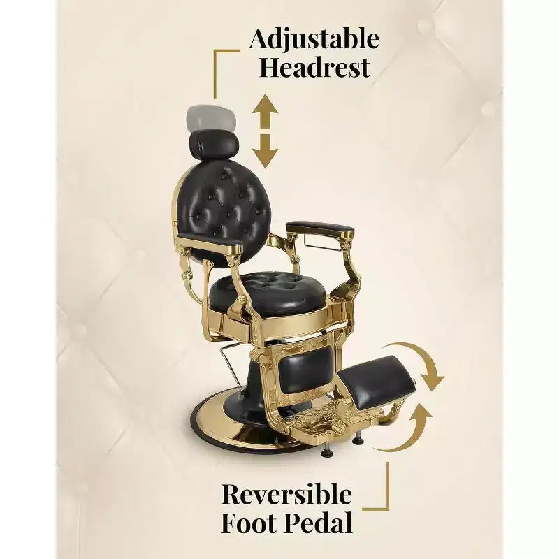 Poltrona reclinabile vintage per carichi pesanti, altezza regolabile, girevole a 360, poggiatesta e poggiapiedi, portata di 700lbs