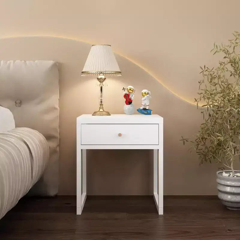 Minimalistyczna szafka nocna z szufladą, okrągła/cylindryczna