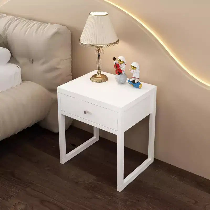 Minimalistyczna szafka nocna z szufladą, okrągła/cylindryczna