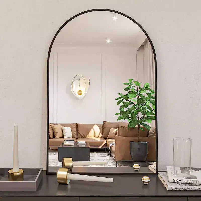 Modern Aluminium Arched Bathroom Wall Mirror