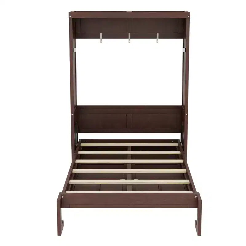 Bed with Foldable Cabinet