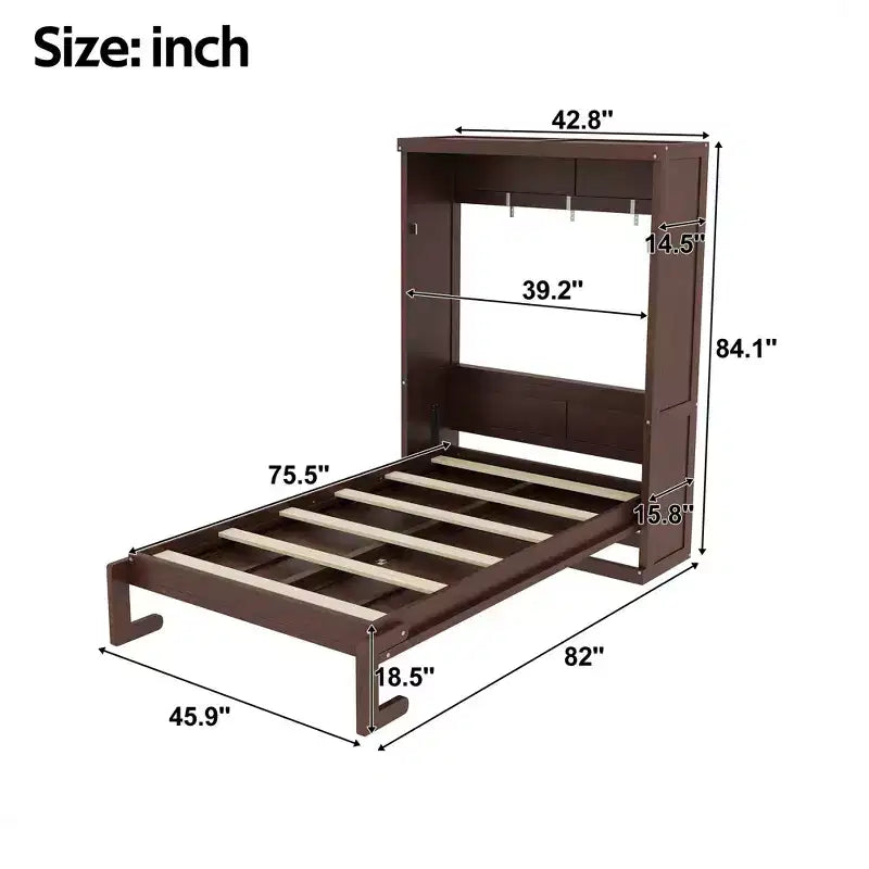 Letto con mobile pieghevole