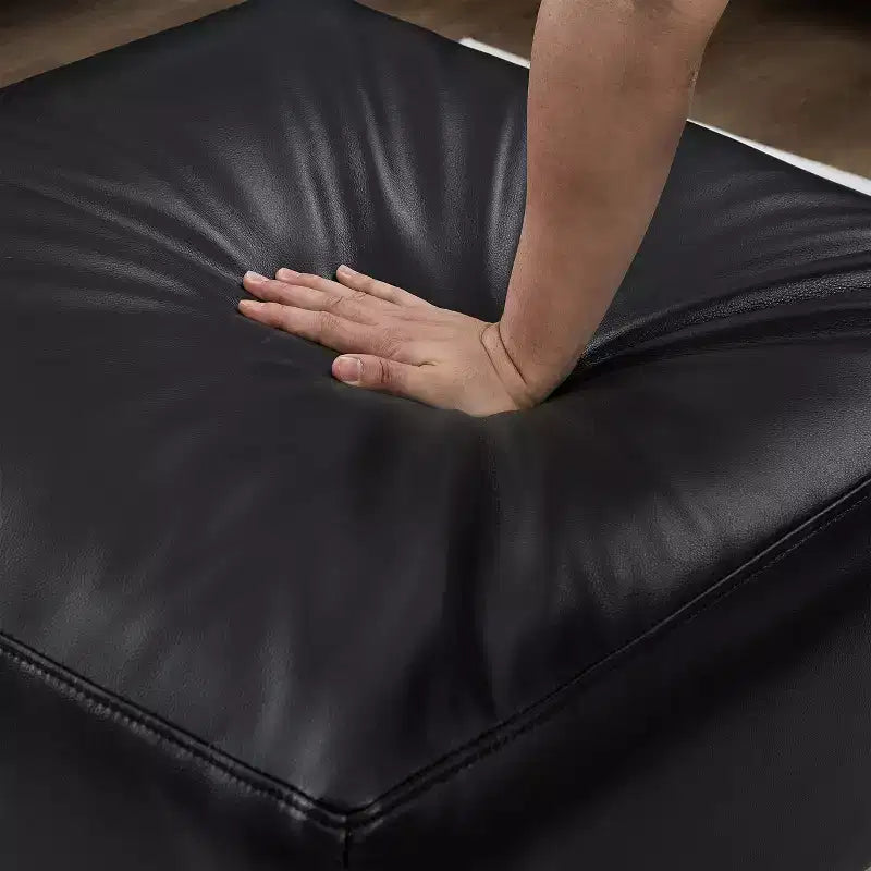 Mid-Century Modern Faux Leather Upholstered Loveseat