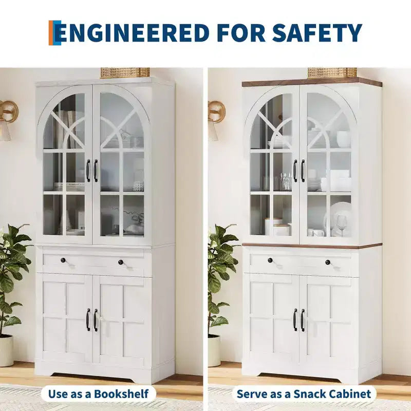 Dispensa stile rustico da fattoria, mobile da cucina indipendente con ripiani regolabili, organizer multifunzione per cucina, sala da pranzo e soggiorno