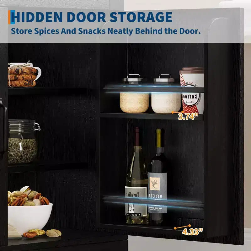 Dispensa stile rustico da fattoria, mobile da cucina indipendente con ripiani regolabili, organizer multifunzione per cucina, sala da pranzo e soggiorno