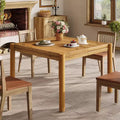 Square Solid Wood Dining Table for 4, Farmhouse Kitchen Table for Dining Room, Kitchen, Living Room, Easy Assembly