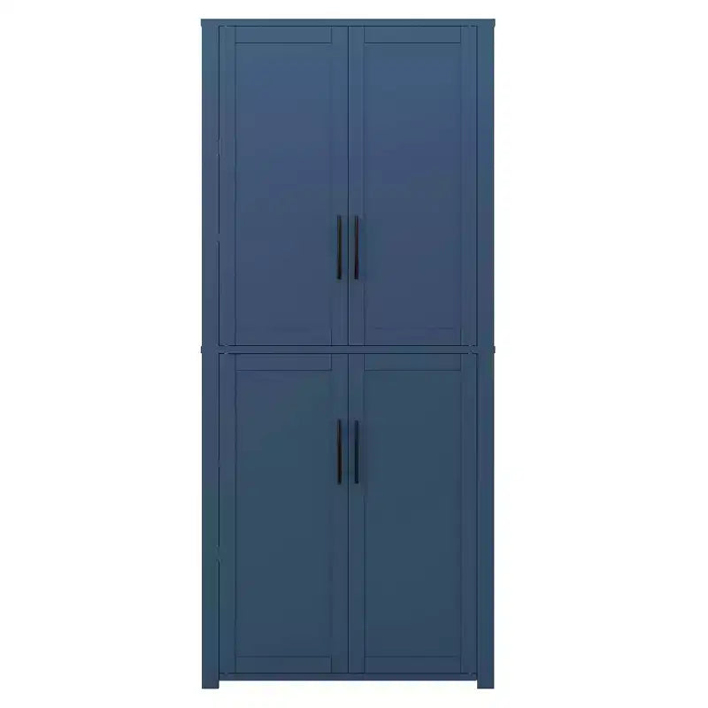 Mobile contenitore indipendente in legno bianco effetto venatura, a 4 ante con ante in legno massello, per soggiorno