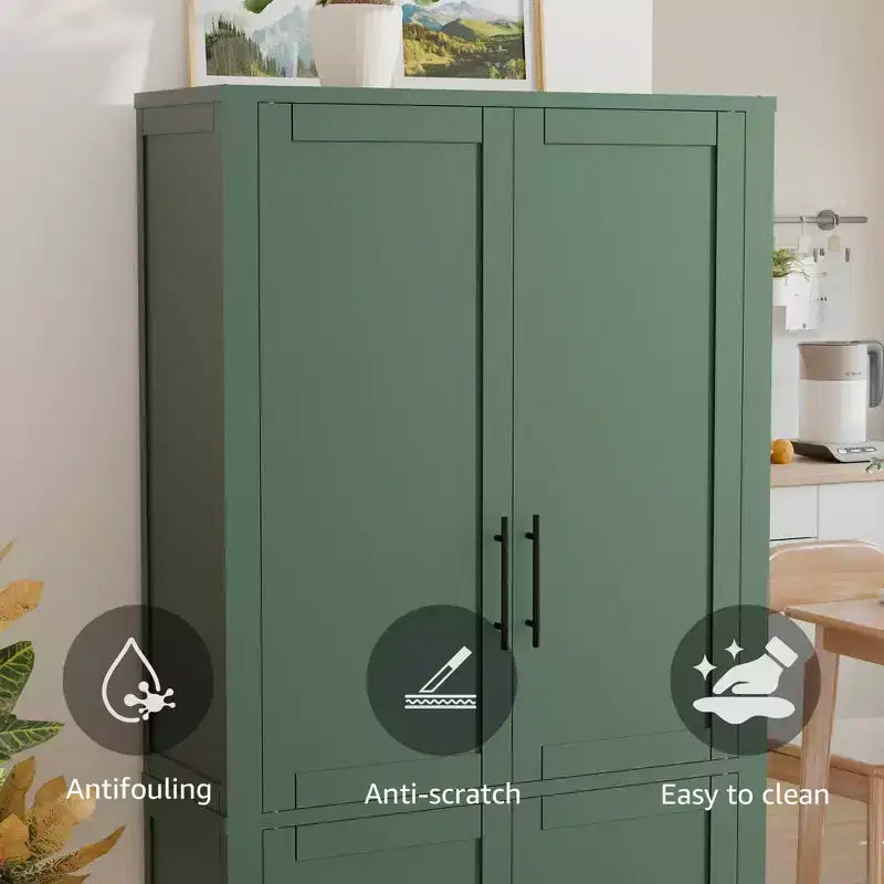 Mobile contenitore indipendente in legno bianco effetto venatura, a 4 ante con ante in legno massello, per soggiorno