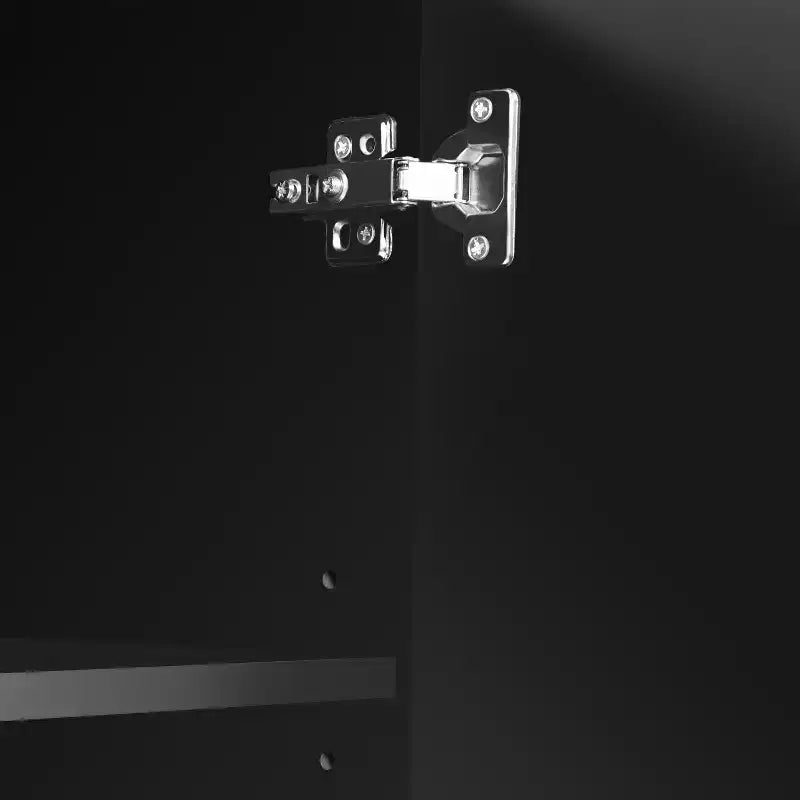 Nowoczesna komoda z 4 drzwiami i nogami z drewna kauczukowego