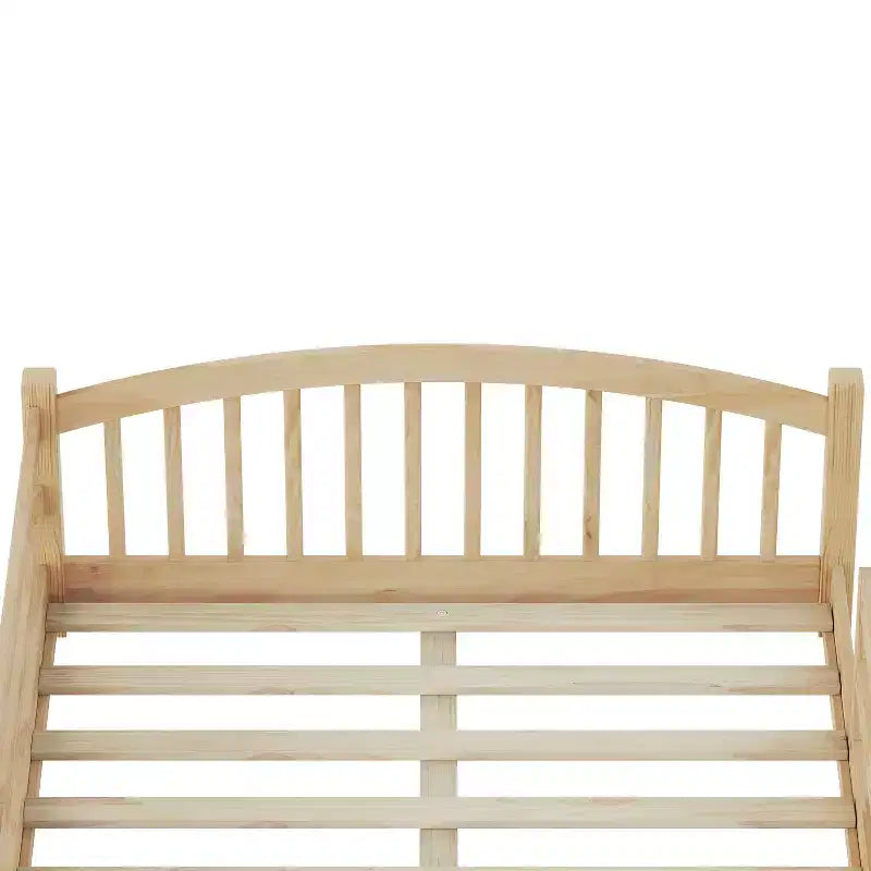 Full Size Low Profile Bed with Safety Rails and Headboard