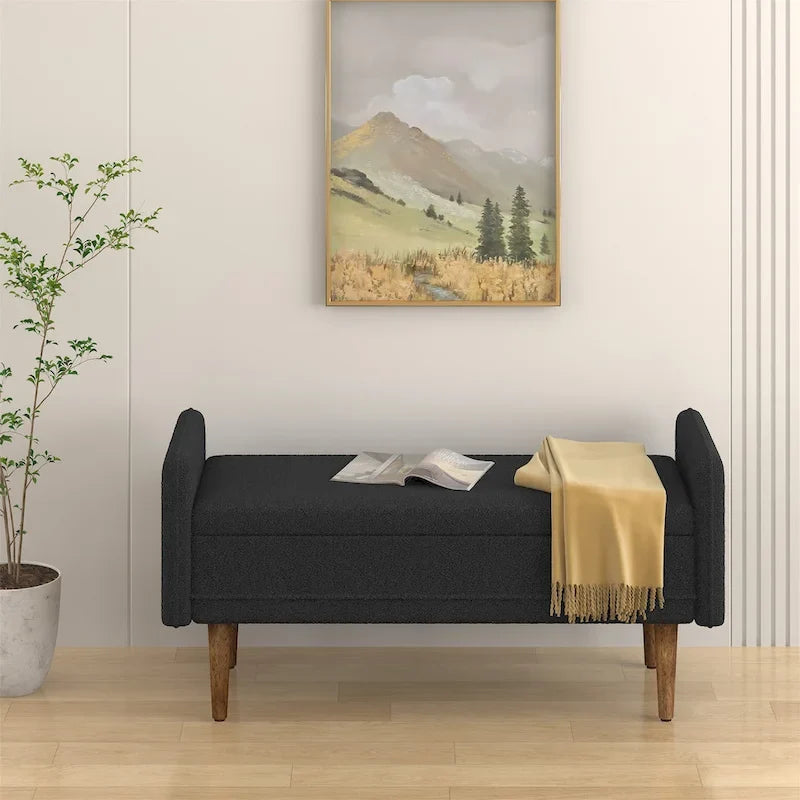 linen Fabric Storage Stool