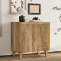 28W Accent Sideboard Cabinet with Storage with Fluted Design and Adjustable Shelf - N/A