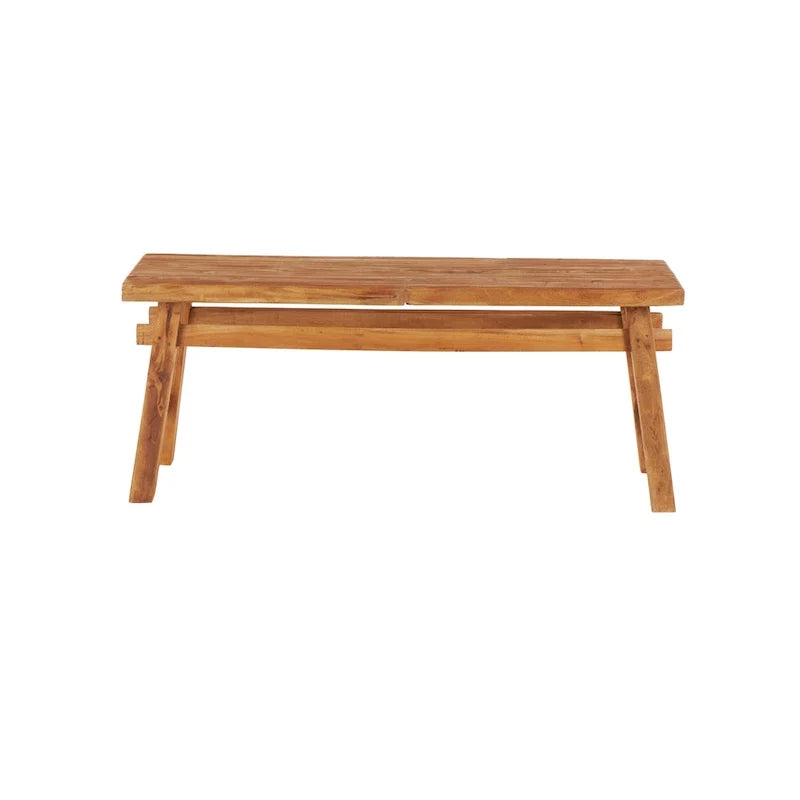Ławka z odzyskanego drewna, ręcznie postarzane wykończenie, z wysokimi nogami - brązowa, 14" W x 47" L x 19" H
