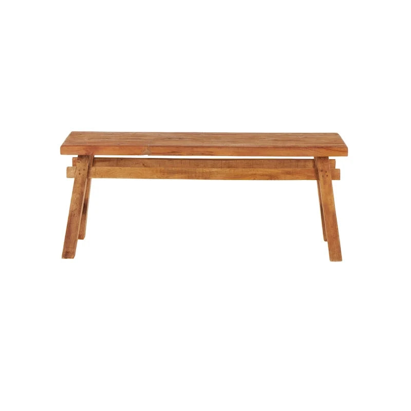 Hand-Distressed Reclaimed Wood Bench (with Tall Legs) - Brown, 14" W x 47" L x 19" H