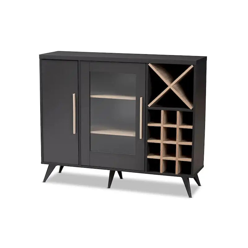 Mid-Century Modern Style Wine Cabinet - 38.78" H x 47.24" W x 13.39" D
