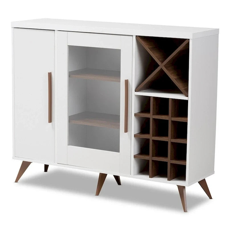 Mid-Century Modern Style Wine Cabinet - 38.78" H x 47.24" W x 13.39" D