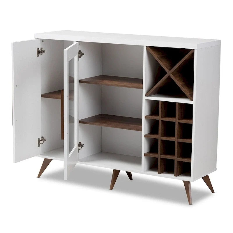Mid-Century Modern Style Wine Cabinet - 38.78" H x 47.24" W x 13.39" D