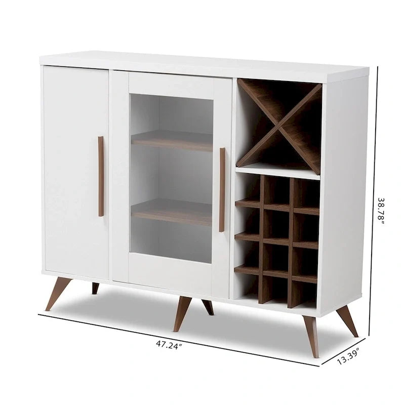Mobile bar per vini in stile moderno Mid-Century - 38.78" H x 47.24" W x 13.39" D