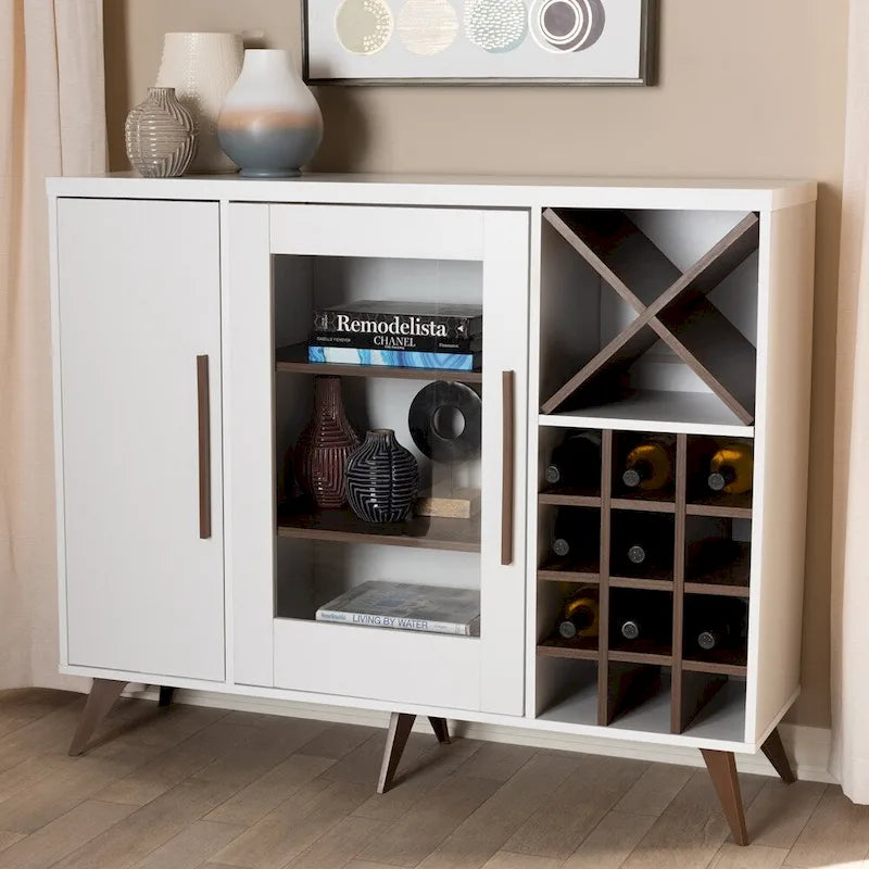 Mobile bar per vini in stile moderno Mid-Century - 38.78" H x 47.24" W x 13.39" D