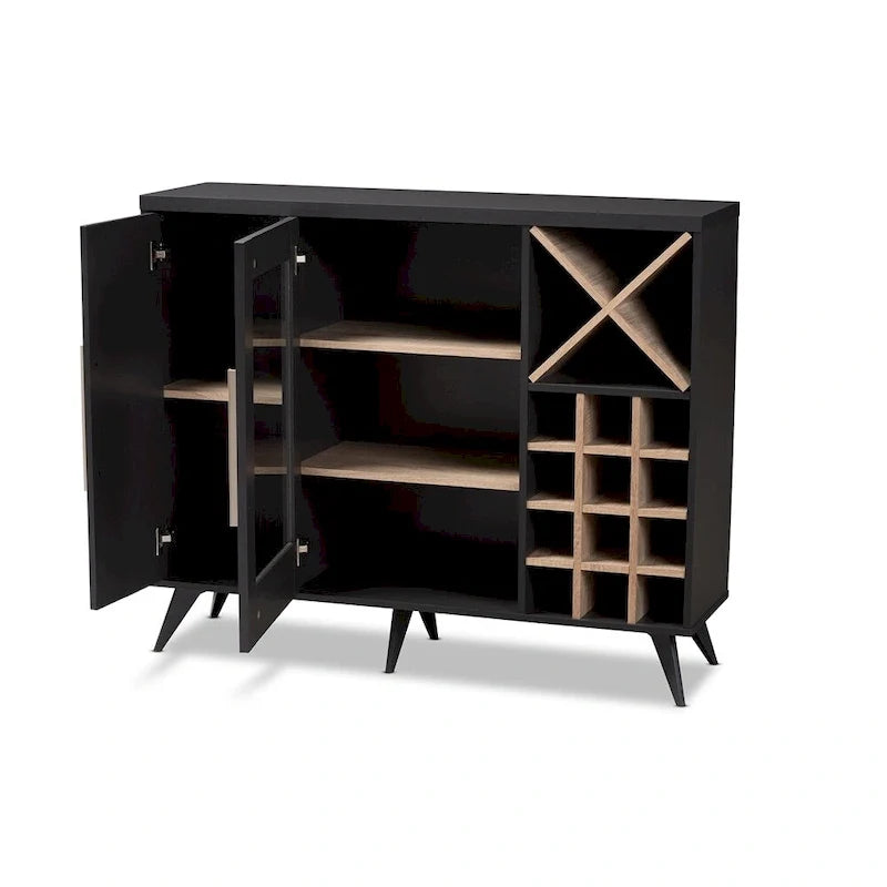Mobile bar per vini in stile moderno Mid-Century - 38.78" H x 47.24" W x 13.39" D