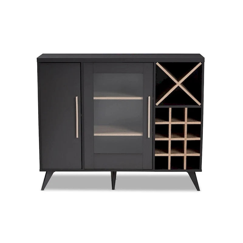 Mobile bar per vini in stile moderno Mid-Century - 38.78" H x 47.24" W x 13.39" D