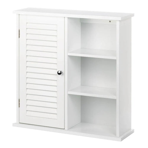 26.75 White Contemporary Wall Cabinet with Shelves