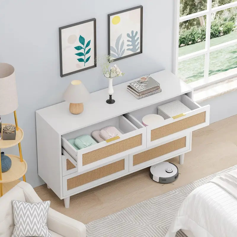 Drawers Rattan Storage Cabinet Rattan Drawer