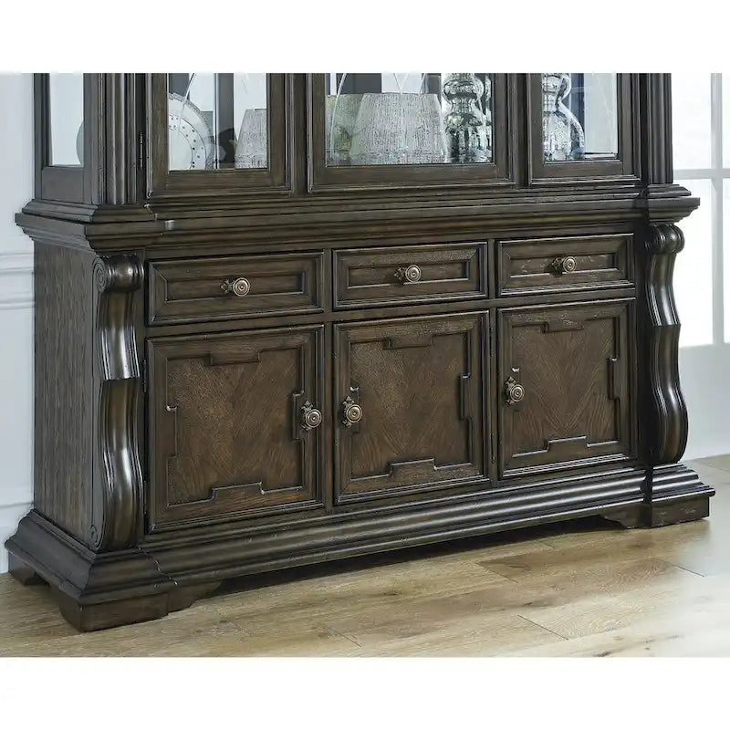 Signature Design by Ashley Maylee Dark Brown Dining Buffet - 71.63 W x 20.75 D x 34.38 H