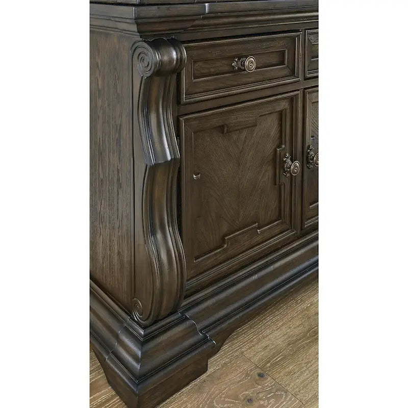 Ciemnobrązowa komoda bufetowa - 71.63" W x 20.75" D x 34.38" H