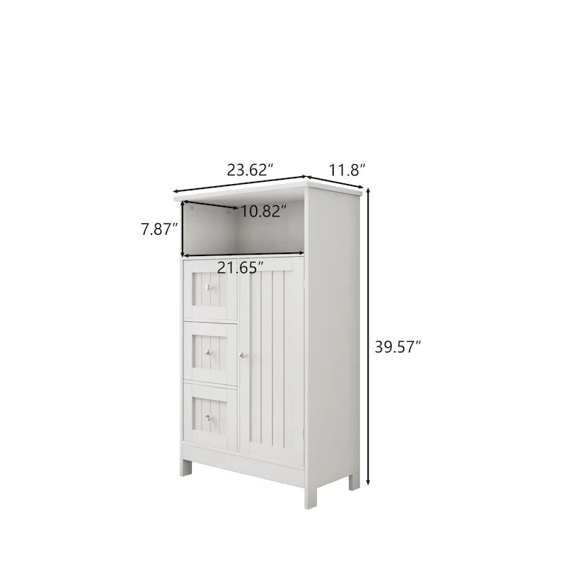 Bathroom Storage Cabinet with Drawers and Door