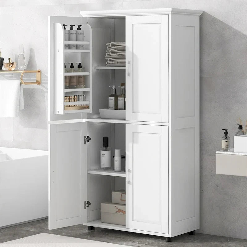 Tall and Wide Bathroom Floor Storage Cabinet