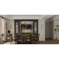 Brown Walnut Color Retro Kitchen Storage Cabinet Collection with Iron Frame