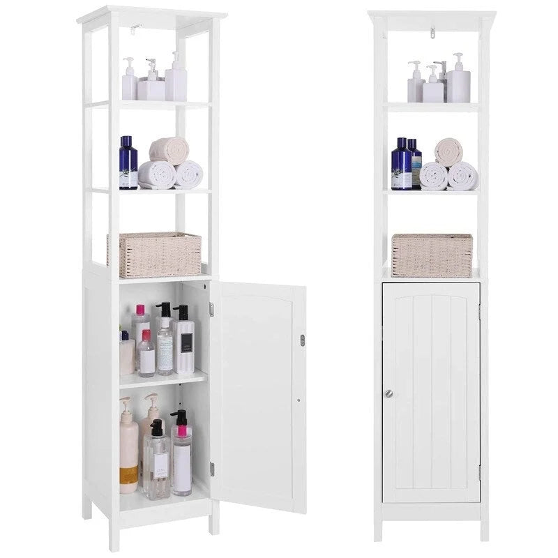 Floor Cabinet with 3-Tier Shelf - 12.6D x 15.7W x 63H