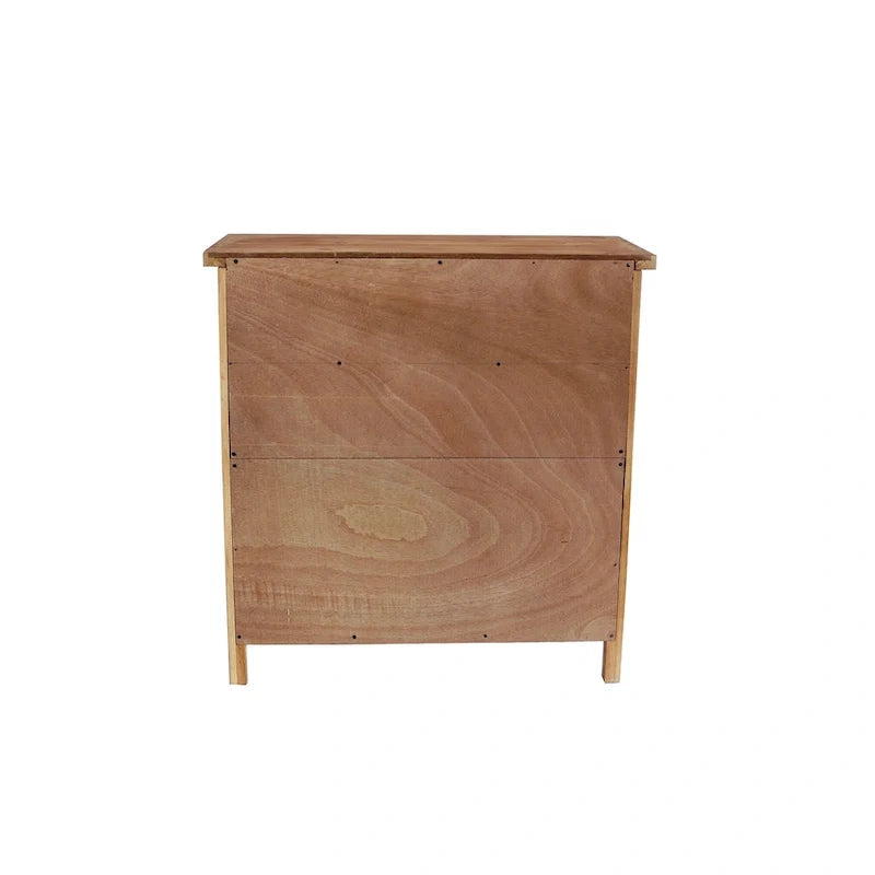 Natural Wood 30.71 in. H Storage Cabinet with Drawers and Doors - 29.53 x 14.17