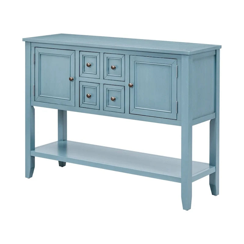 Madia blu con ripiano inferiore