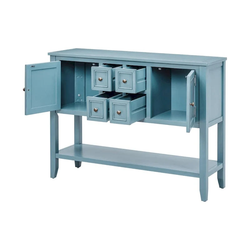 Madia blu con ripiano inferiore